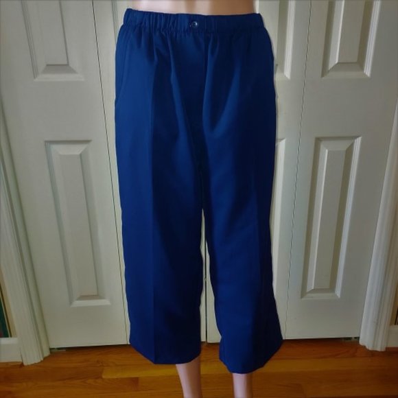 Speculation Navy Pull On Elastic Waist w/Button On Front Crop Pants Size S NWT - Picture 1 of 6